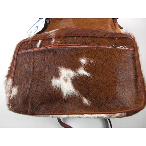 Luxury Real Cowhide Backpack for Women & Men – Hair-On Leather Cow Diaper Bag - Picture 4 of 7